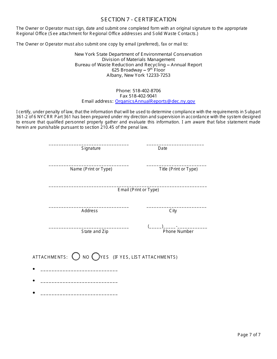 Permitted Liquid Storage Facility Annual Report - New York, Page 7