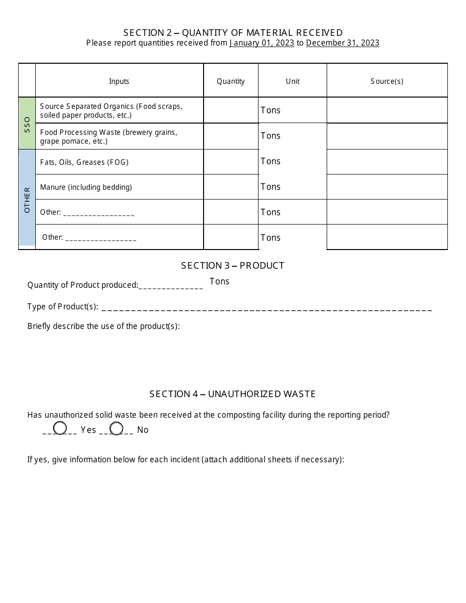 Other Organics Recycling Facility Annual Report - New York, Page 3