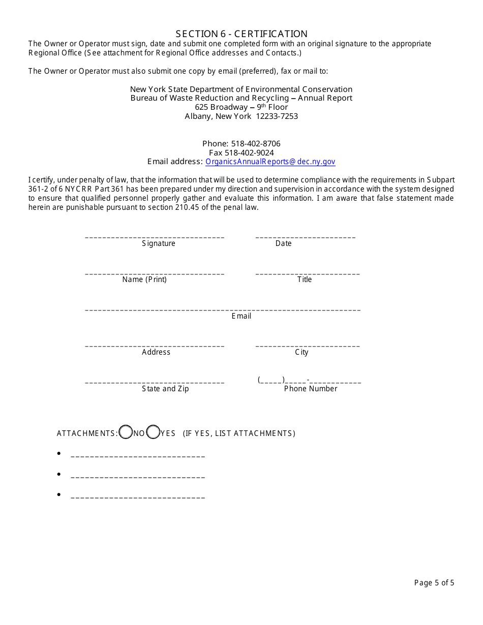 Registered Third-Party Cafo Land Appliers Annual Report - New York, Page 5