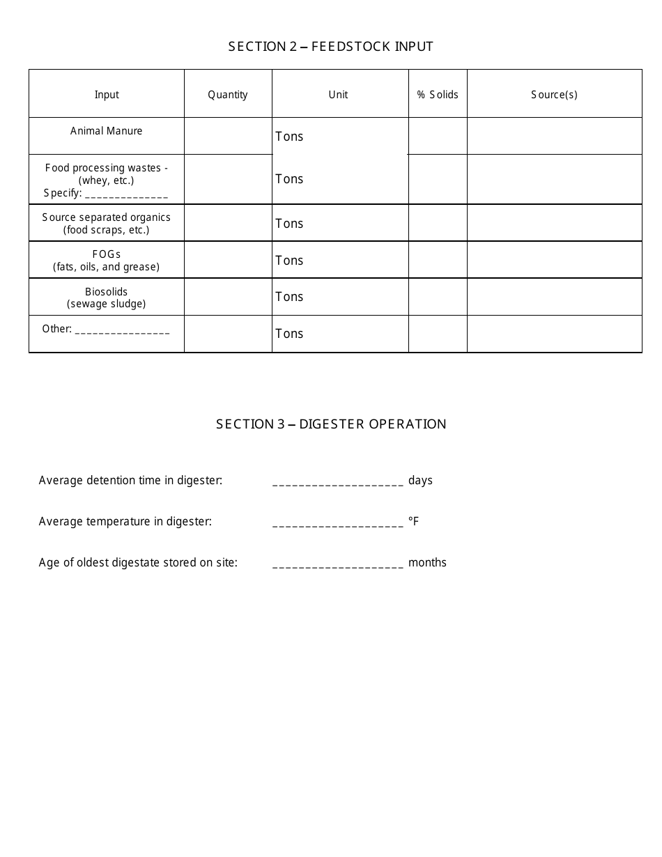 Permitted Anaerobic Digester Annual Report - New York, Page 3