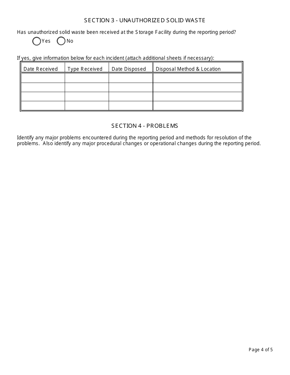 Registered Food Processing Waste and Manure Storage Facility Annual Report - New York, Page 4