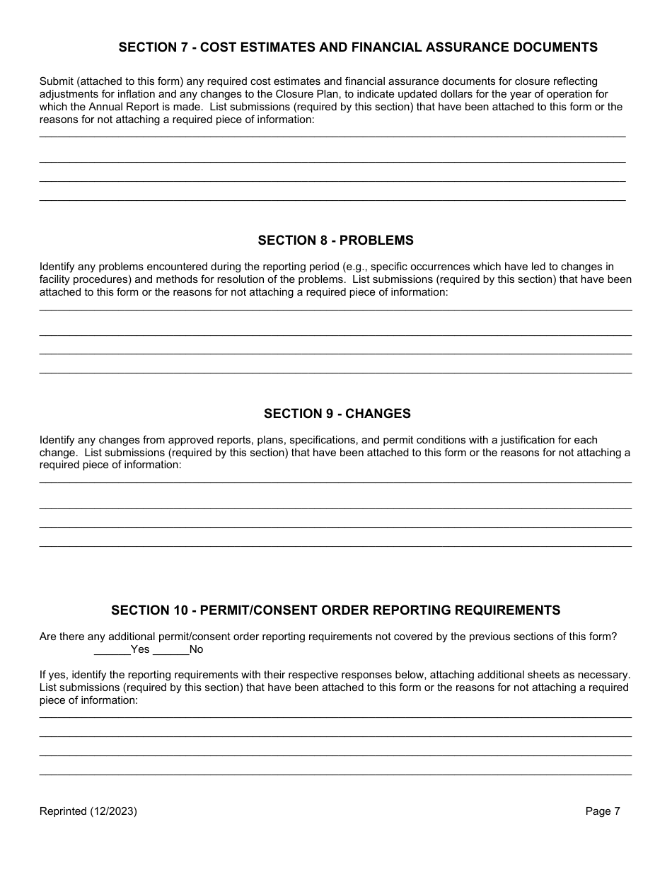 Used Cooking Oil and / or Yellow Grease Processing Facility Annual Report - New York, Page 7