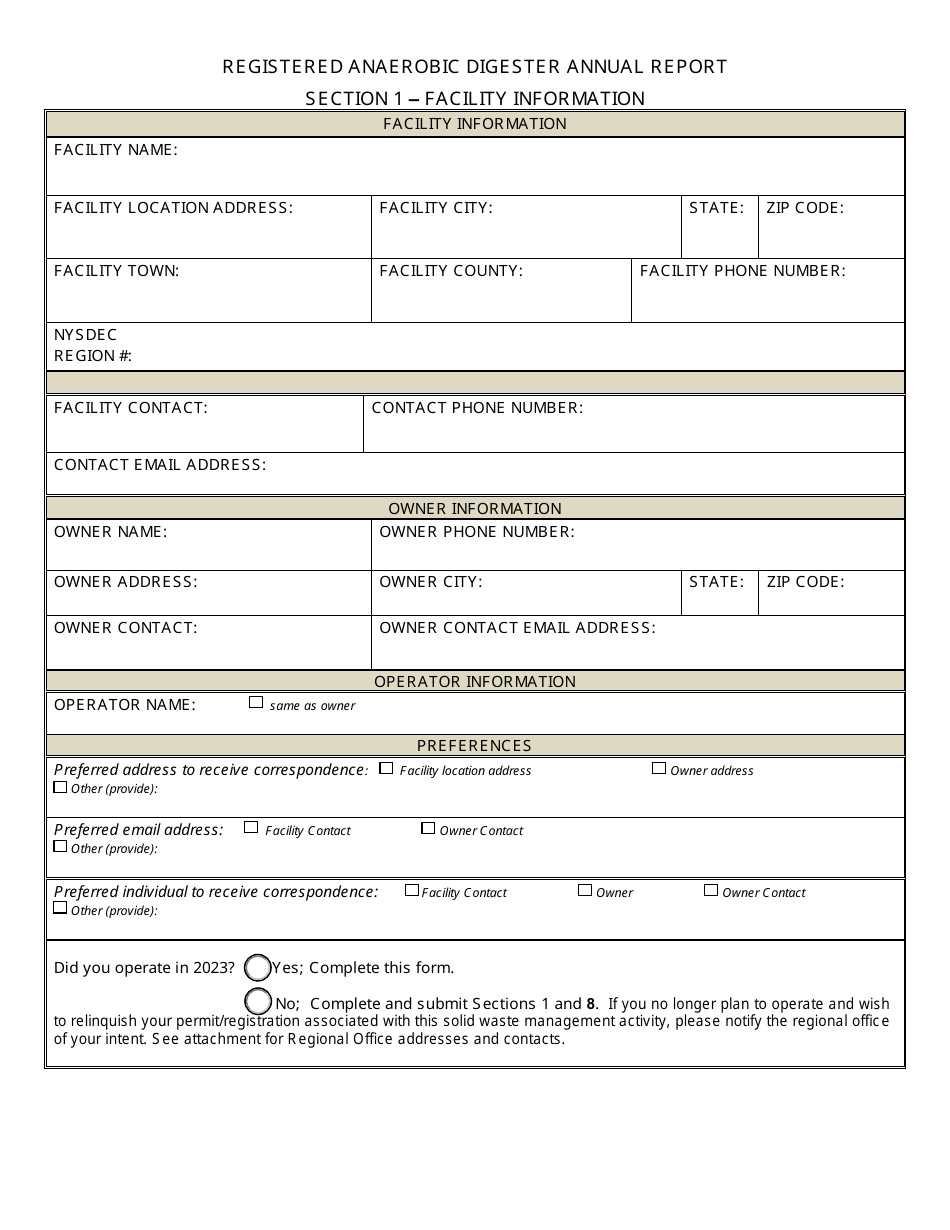 Registered Anaerobic Digester Annual Report - New York, Page 2