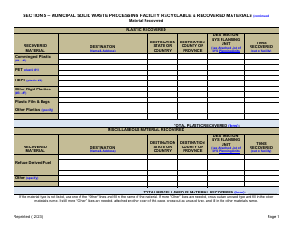 Municipal Solid Waste Processing Facility Annual Report - New York, Page 7