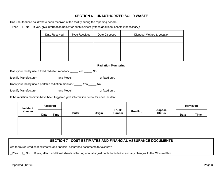 Municipal Solid Waste Processing Facility Annual Report - New York, Page 8