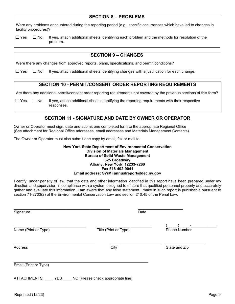 Municipal Solid Waste Processing Facility Annual Report - New York, Page 9
