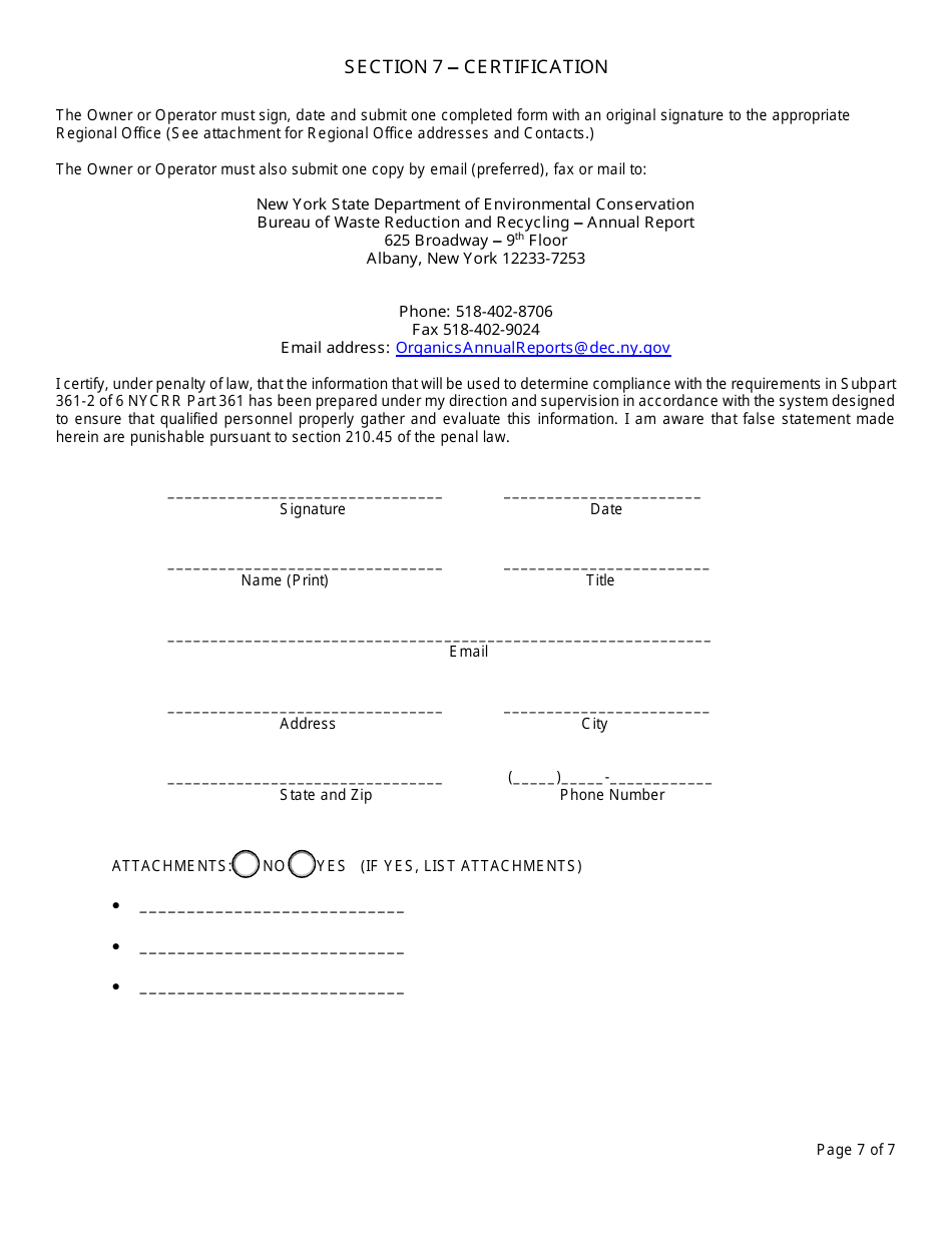 Registered Unrecognizable Food Processing Waste Land Application Annual Report - New York, Page 7