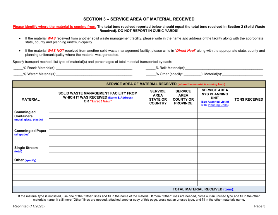 Recyclables Handling  Recovery Facility Annual Report - New York, Page 3