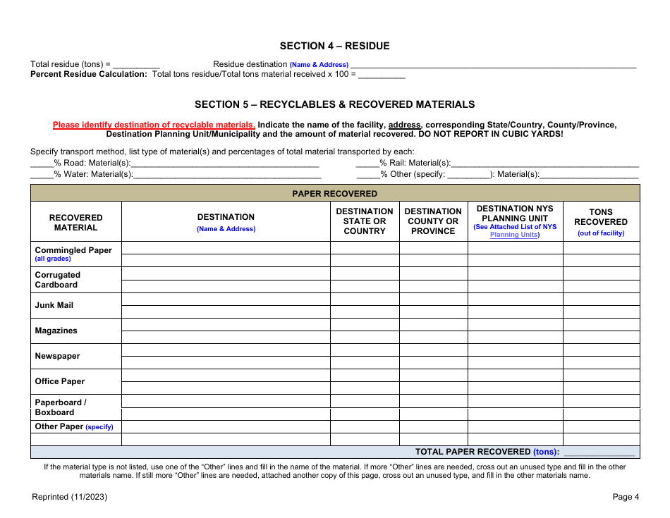 Recyclables Handling  Recovery Facility Annual Report - New York, Page 4