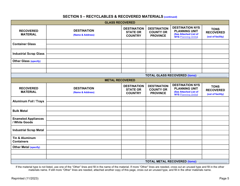 Recyclables Handling  Recovery Facility Annual Report - New York, Page 5