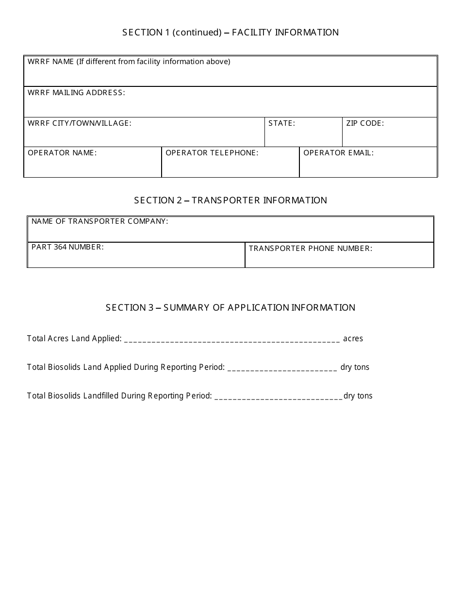 Permitted Biosolids Land Application Annual Report - New York, Page 3