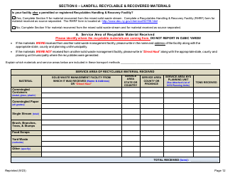 Msw, Industrial or Ash Landfill Annual/Quarterly Report - New York, Page 12