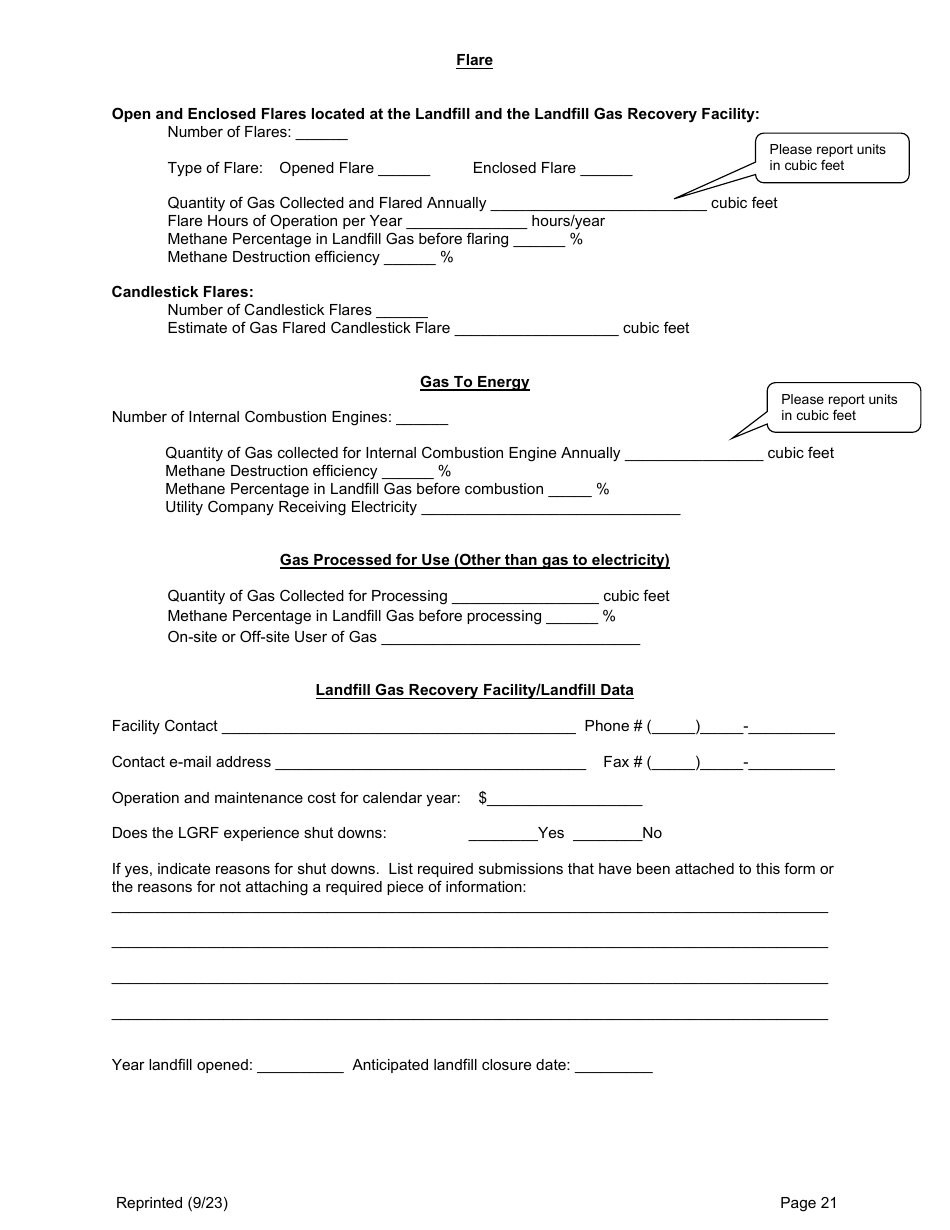 Msw, Industrial or Ash Landfill Annual / Quarterly Report - New York, Page 21