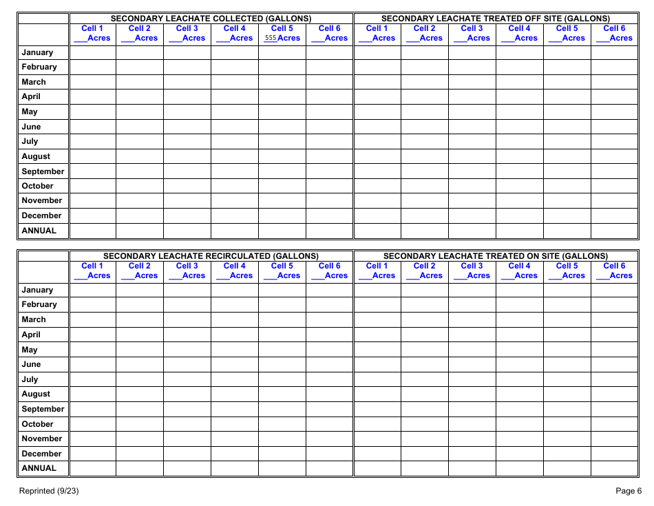 Msw, Industrial or Ash Landfill Annual / Quarterly Report - New York, Page 6