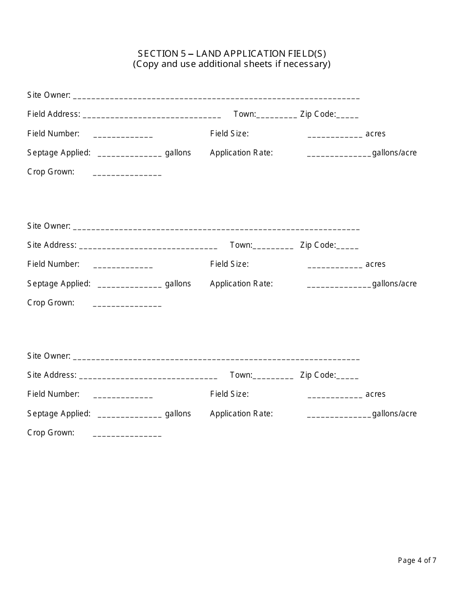 Registered Septage Land Application Annual Report - New York, Page 4