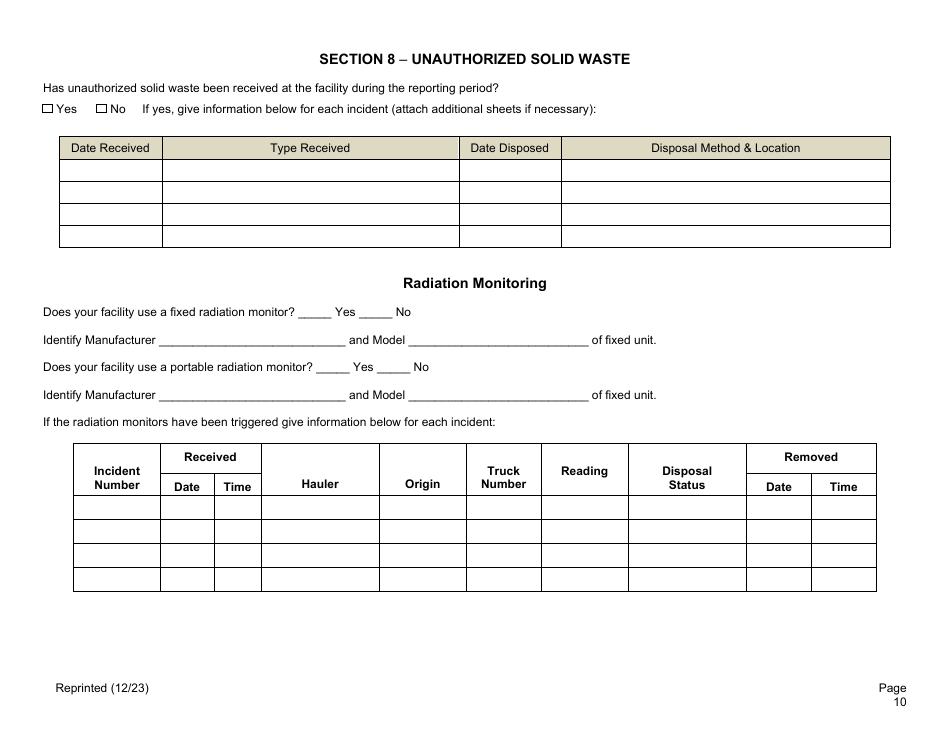 Long Island Landfill Annual / Quarterly Report - New York, Page 10
