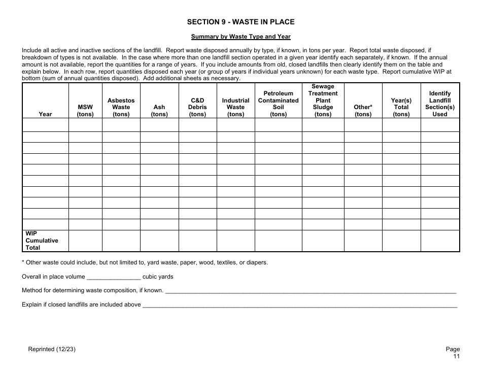 Long Island Landfill Annual / Quarterly Report - New York, Page 11