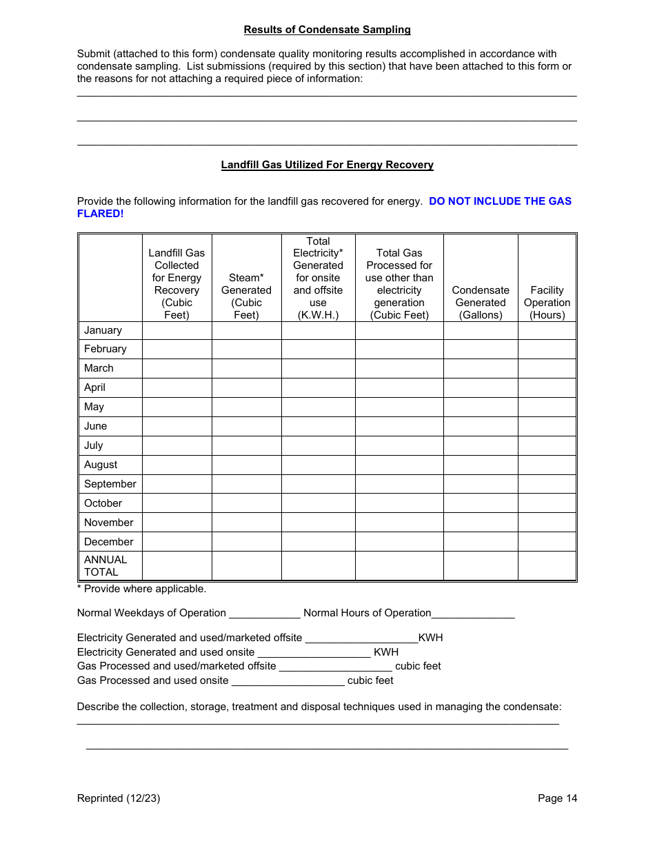 Long Island Landfill Annual / Quarterly Report - New York, Page 14