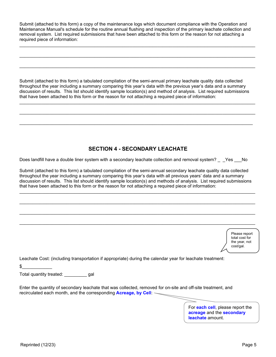 Long Island Landfill Annual / Quarterly Report - New York, Page 5