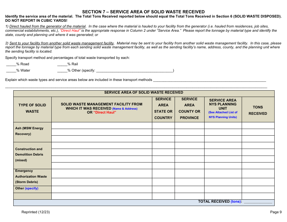 Long Island Landfill Annual / Quarterly Report - New York, Page 9