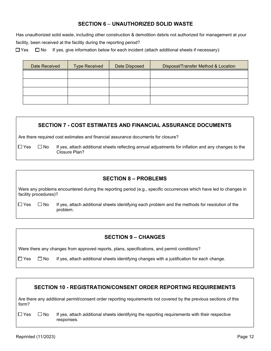 Registered Cd Debris Handling and Recovery Facility Annual Report - New York, Page 12
