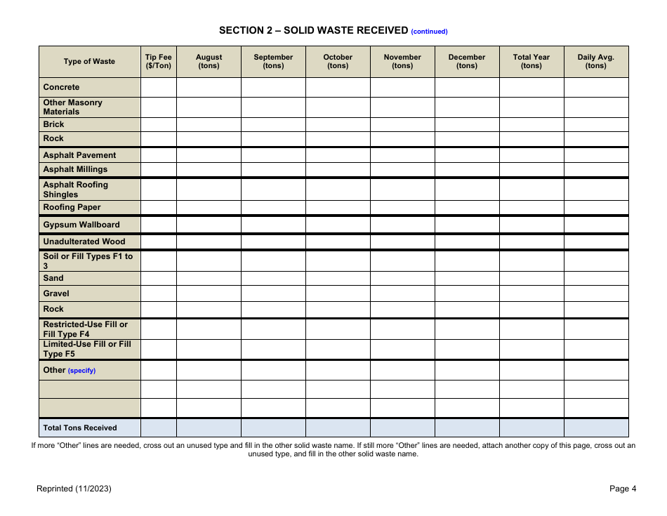 Registered Cd Debris Handling and Recovery Facility Annual Report - New York, Page 4