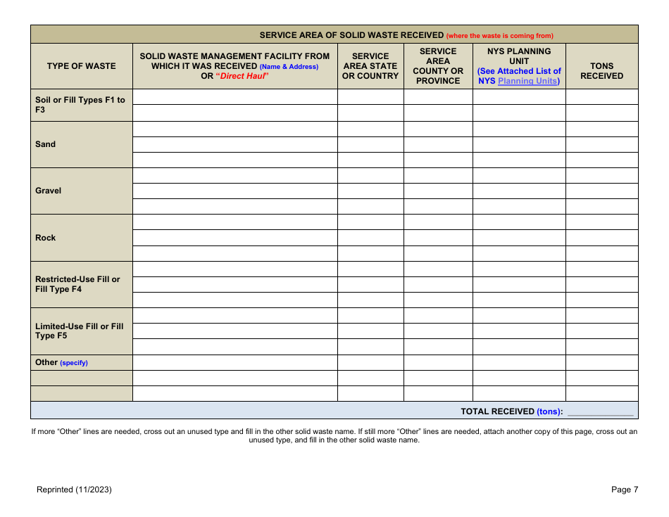 Registered Cd Debris Handling and Recovery Facility Annual Report - New York, Page 7