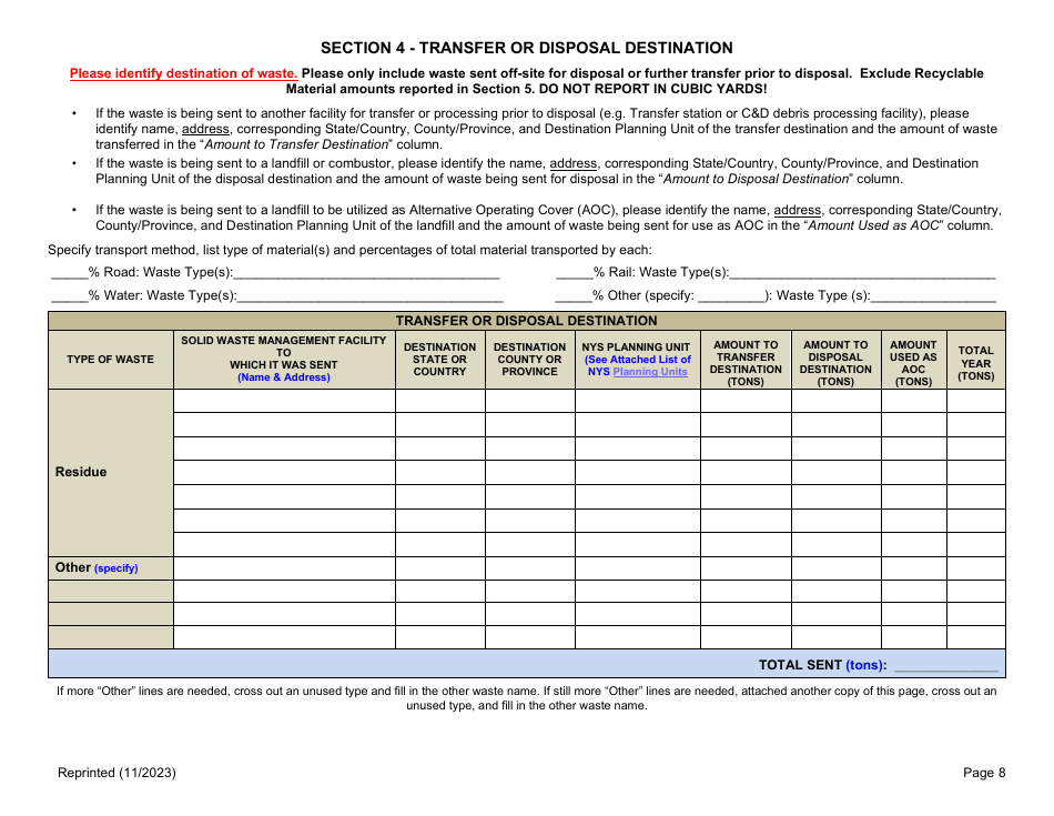 Registered Cd Debris Handling and Recovery Facility Annual Report - New York, Page 8