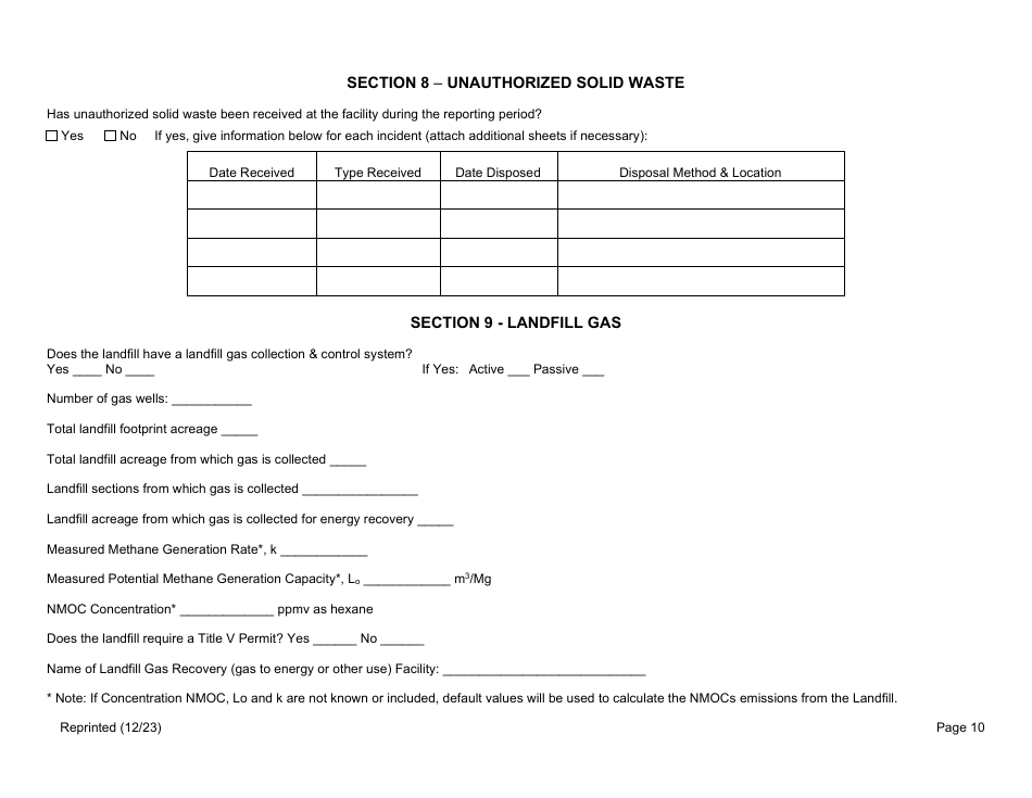 Active Construction and Demolition (Cd) Debris Landfill Annual / Quarterly Report - New York, Page 10