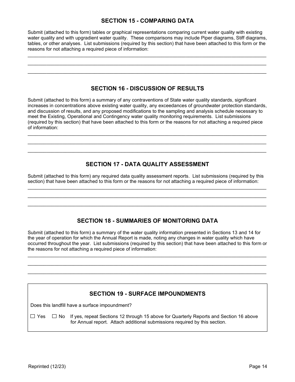Active Construction and Demolition (Cd) Debris Landfill Annual / Quarterly Report - New York, Page 14