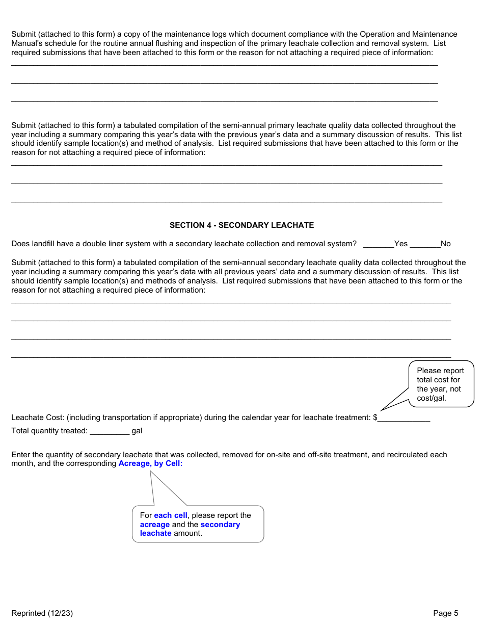 Active Construction and Demolition (Cd) Debris Landfill Annual / Quarterly Report - New York, Page 5