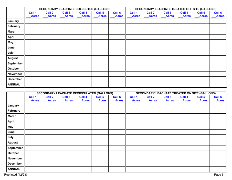 Active Construction and Demolition (Cd) Debris Landfill Annual / Quarterly Report - New York, Page 6