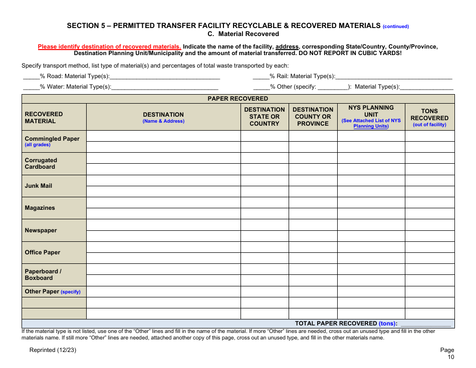 Permitted Transfer Facility Annual Report - New York, Page 10