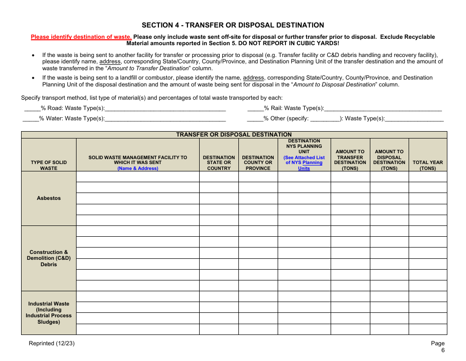 Permitted Transfer Facility Annual Report - New York, Page 6