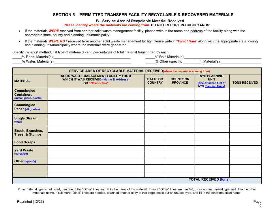 Permitted Transfer Facility Annual Report - New York, Page 9