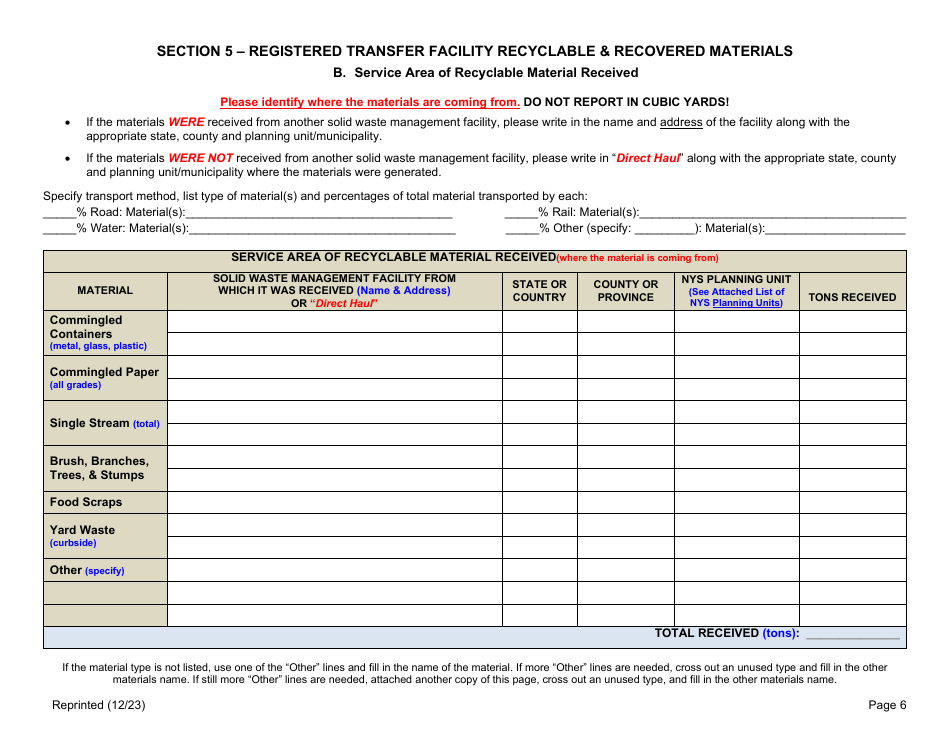Registered Transfer Facility Annual Report - New York, Page 6