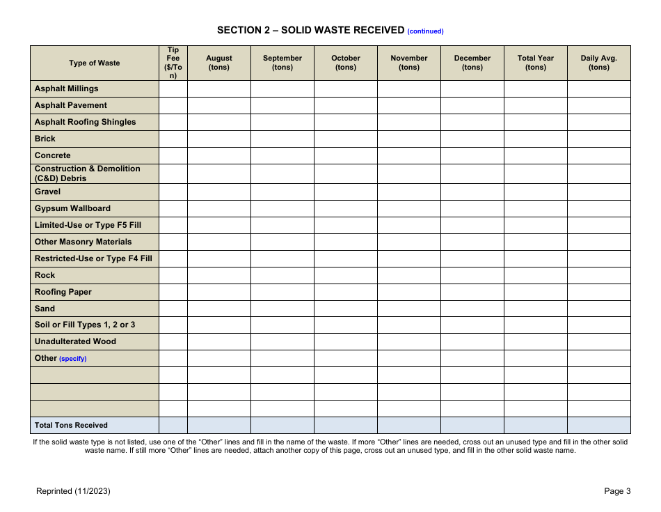 Permitted Cd Debris Handling and Recovery Facility Annual Report - New York, Page 3