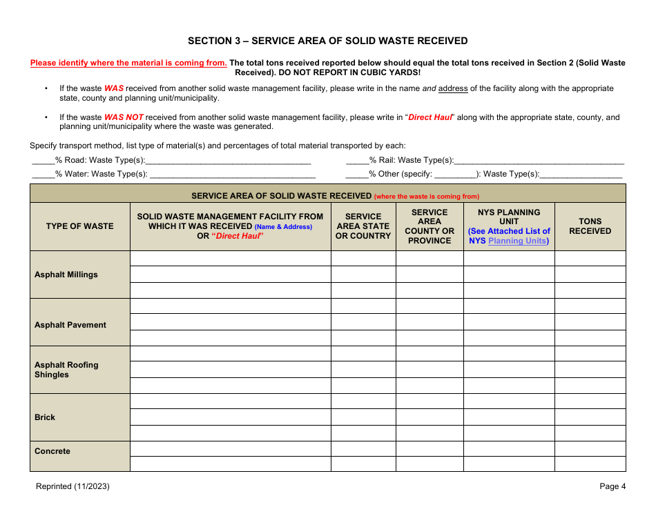 Permitted Cd Debris Handling and Recovery Facility Annual Report - New York, Page 4