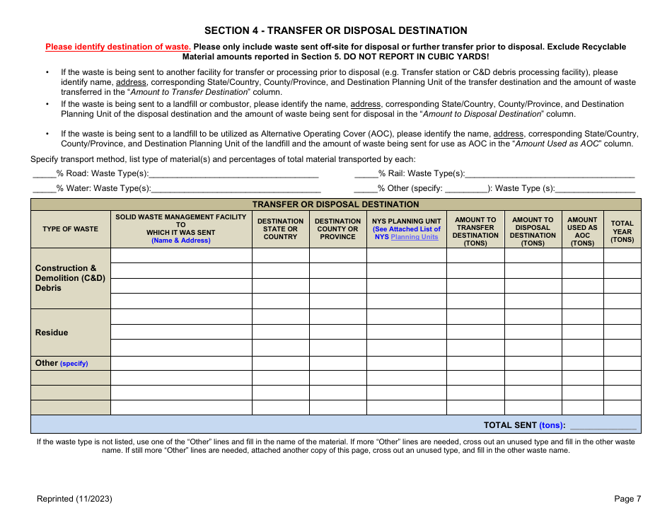 Permitted Cd Debris Handling and Recovery Facility Annual Report - New York, Page 7