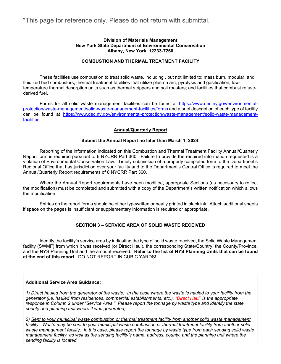 Combustion and Thermal Treatment Facility Annual / Quarterly Report - New York, Page 13