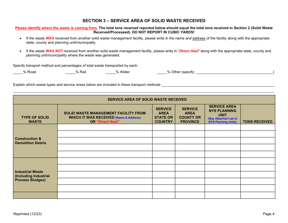 Combustion and Thermal Treatment Facility Annual / Quarterly Report - New York, Page 4