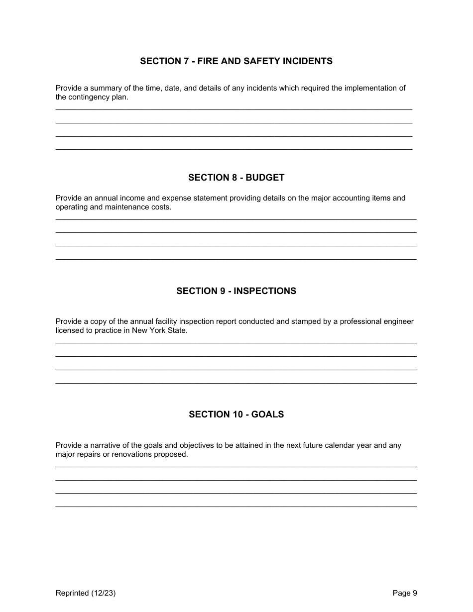 Combustion and Thermal Treatment Facility Annual / Quarterly Report - New York, Page 9