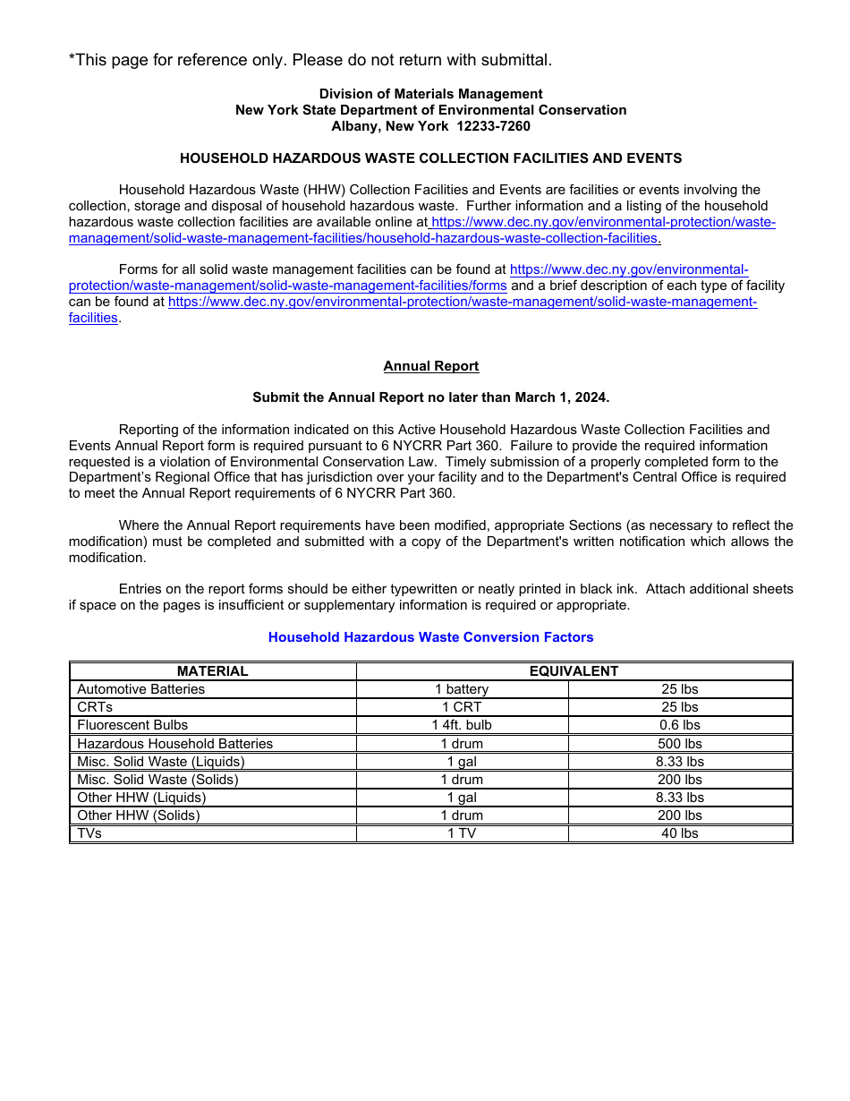 Household Hazardous Waste Collection Facility Annual Report - New York, Page 6