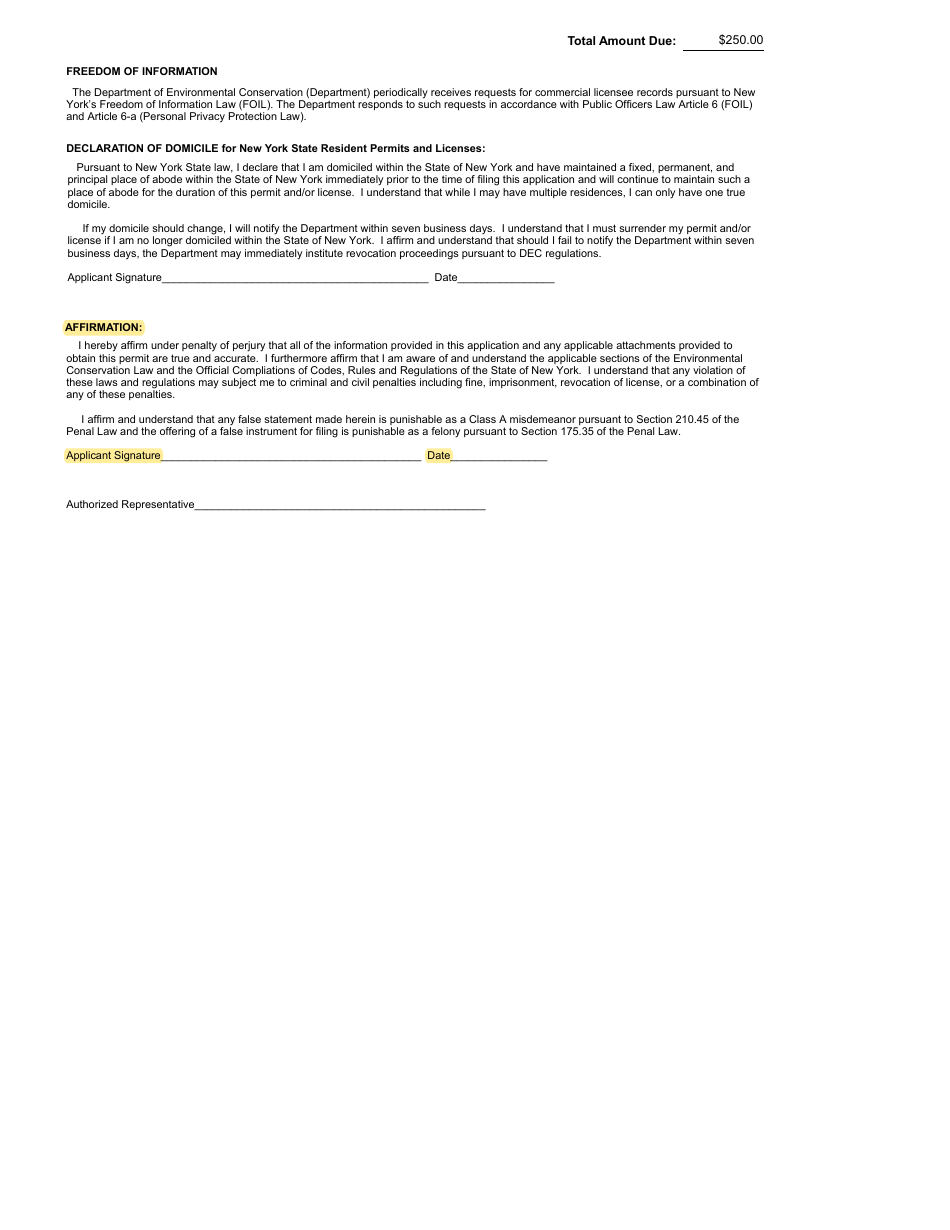 Party / Charter Boat Permit Application - New York, Page 4