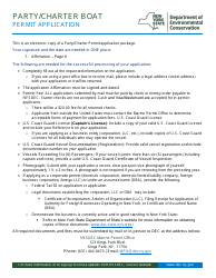 Document preview: Party/Charter Boat Permit Application - New York, 2024