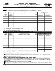 Document preview: IRS Form 8997 Initial and Annual Statement of Qualified Opportunity Fund (Qof) Investments, 2023