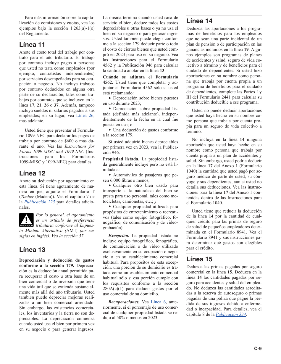 Download instrucciones para irs formulario 1040 sp anexo c ganancias