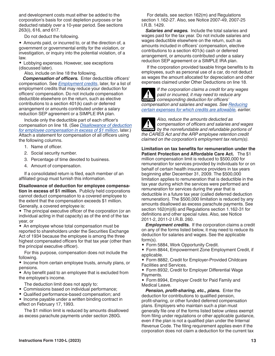 Instructions for IRS Form 1120-L U.S. Life Insurance Company Income Tax Return, Page 13