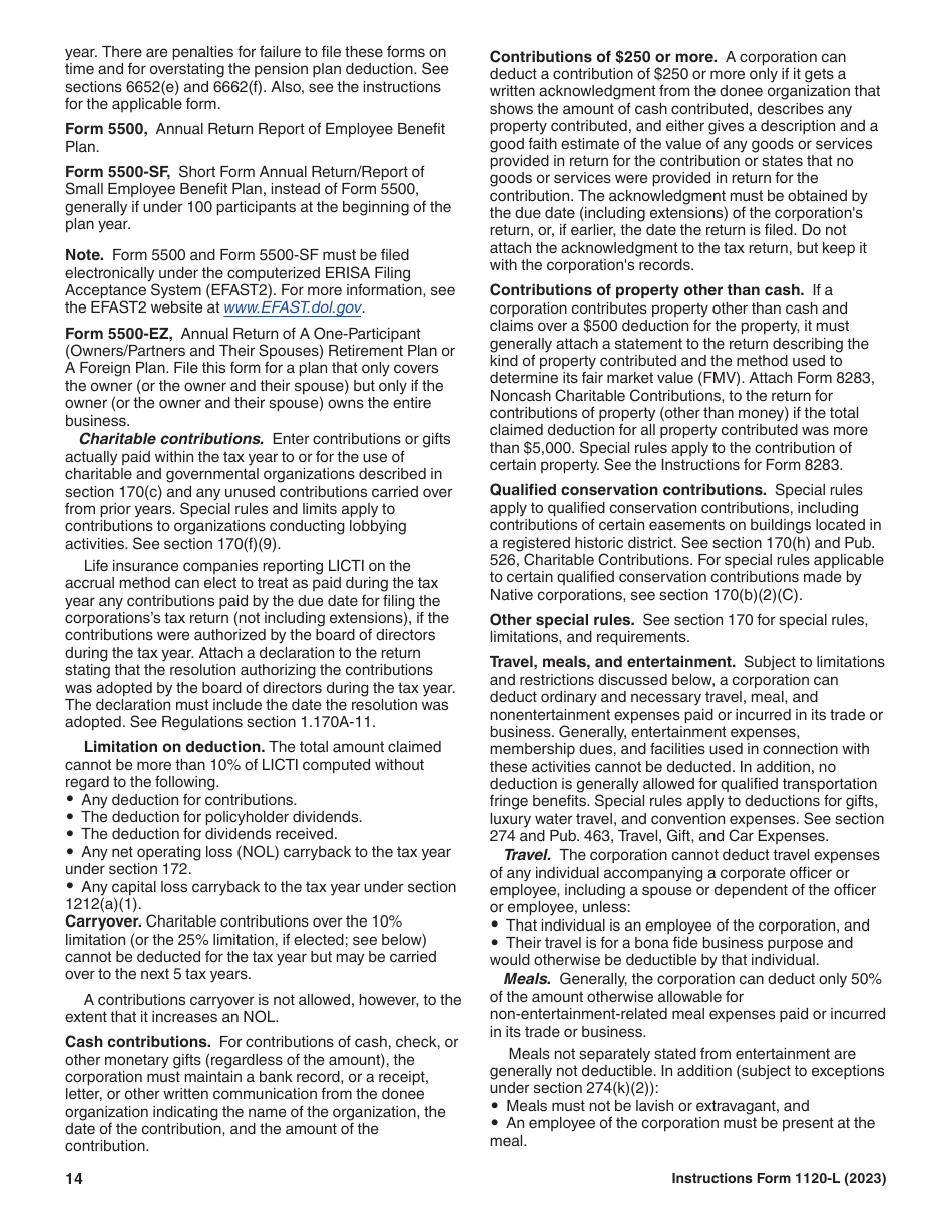 Instructions for IRS Form 1120-L U.S. Life Insurance Company Income Tax Return, Page 14