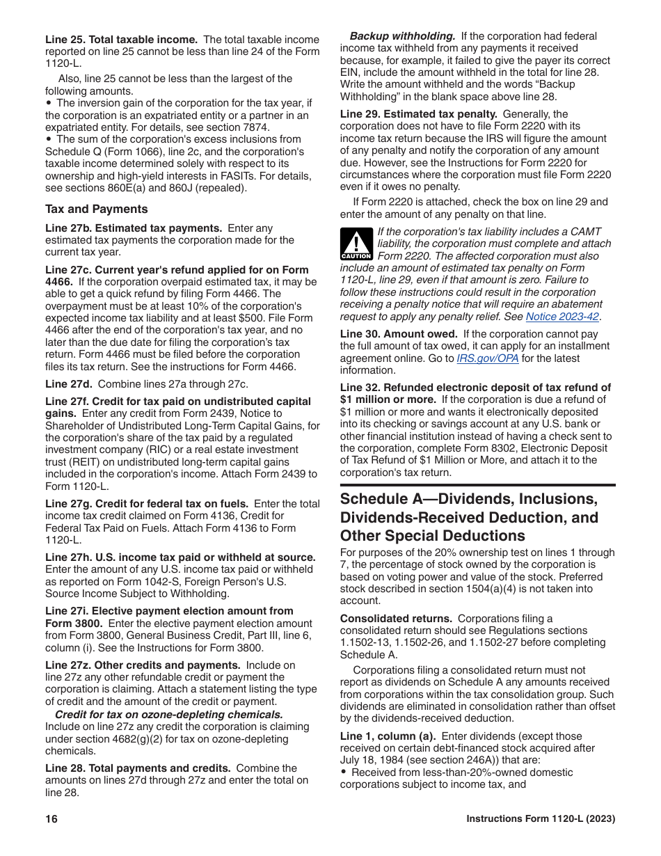 Instructions for IRS Form 1120-L U.S. Life Insurance Company Income Tax Return, Page 16